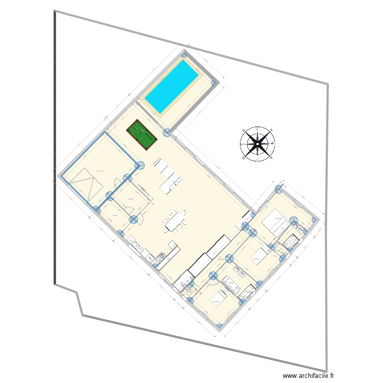 Plan St Jean 3. Plan de 12 pièces et 229 m2