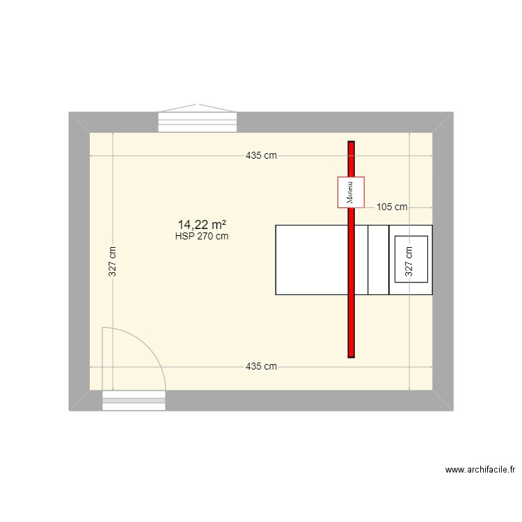 LAFOSSE. Plan de 1 pièce et 14 m2