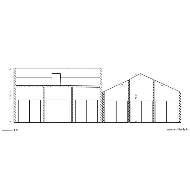 coupe longitudinale batiment E et F. Plan de coupe longitudinale batiment E et F. Plan de