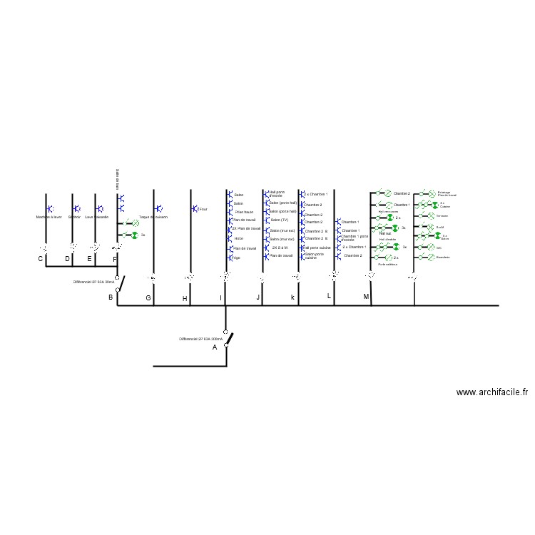 Unifilaire 1. Plan de 0 pièce et 0 m2