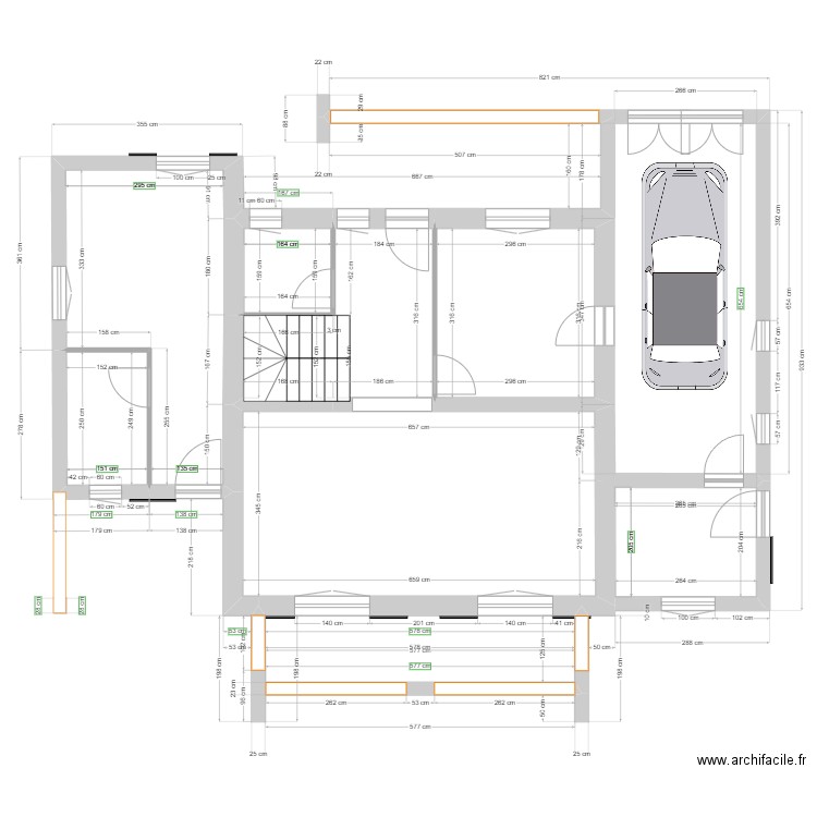 RDC existant. Plan de 0 pièce et 0 m2