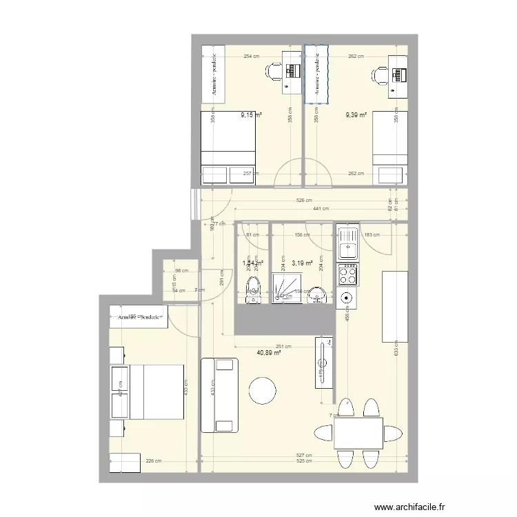 Appart Eduard. Plan de 