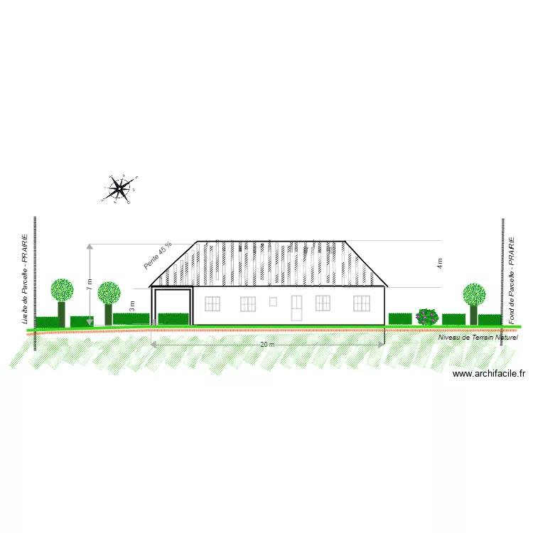 COUPE facade ouest 2. Plan de 