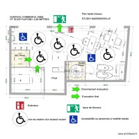 plan salon avec Cleopatra avec mobier et pmr