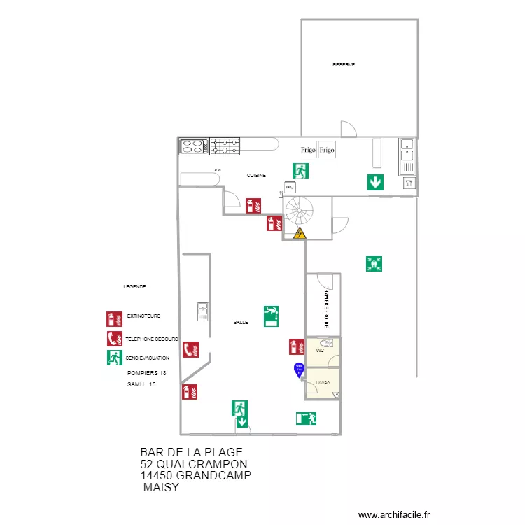 bar PLAN EVACUATION ENSEMBLE. Plan de bar PLAN EVACUATION ENSEMBLE. Plan de