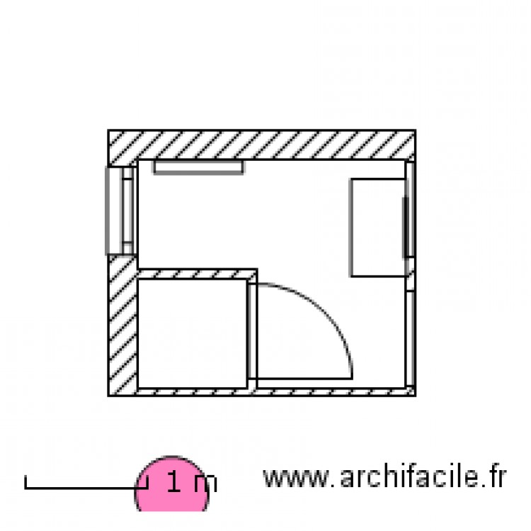 Plan salle de bain T3 26 Sept 2012 parois douche porte pivotantes et mur fixe. Plan de 0 pièce et 0 m2