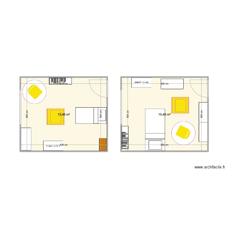chambre Zola. Plan de 0 pièce et 0 m2