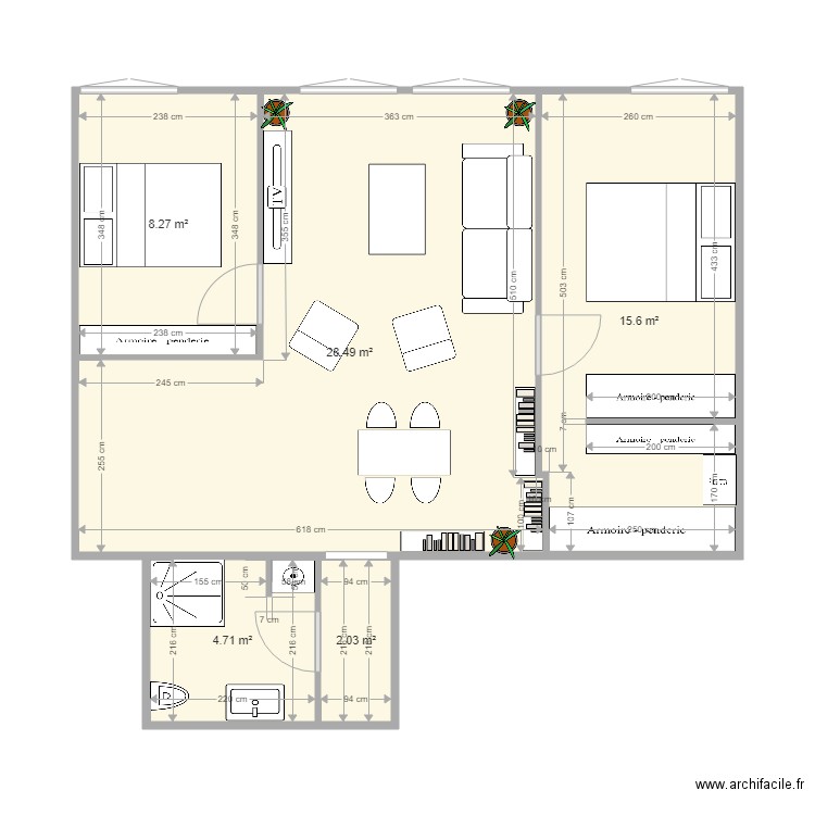 Plan proposé dimensions. Plan de 0 pièce et 0 m2