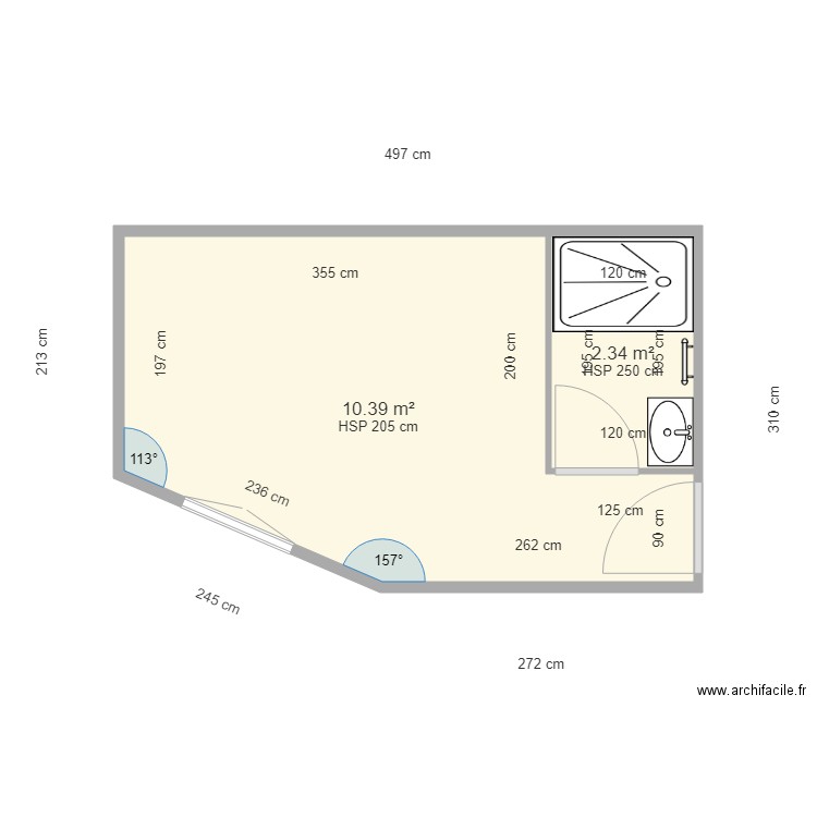 SALLE DE DOUCHE MONTAROU B. Plan de 0 pièce et 0 m2