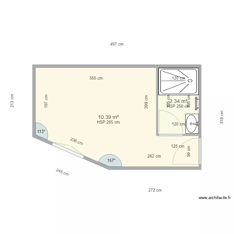 SALLE DE DOUCHE MONTAROU B. Plan de 