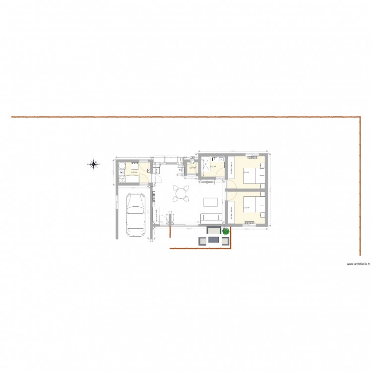 maison plain pied 60m2 n2. Plan de 0 pièce et 0 m2
