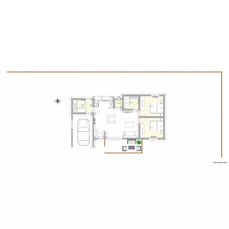 maison plain pied 60m2 n2. Plan de 