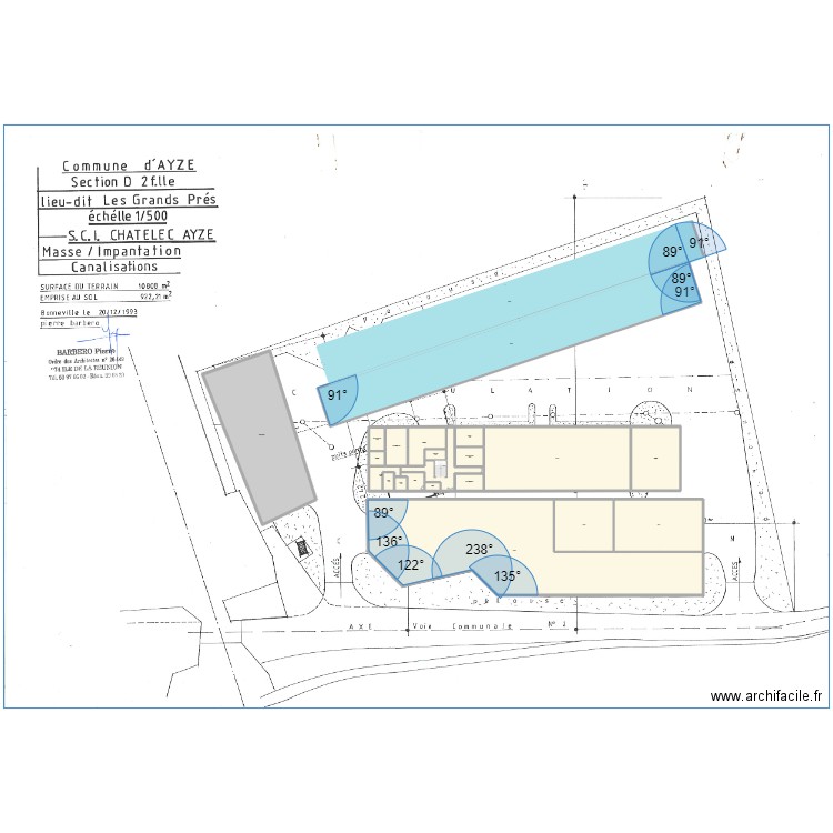 Projet AYSE V2. Plan de 39 pièces et 8364 m2