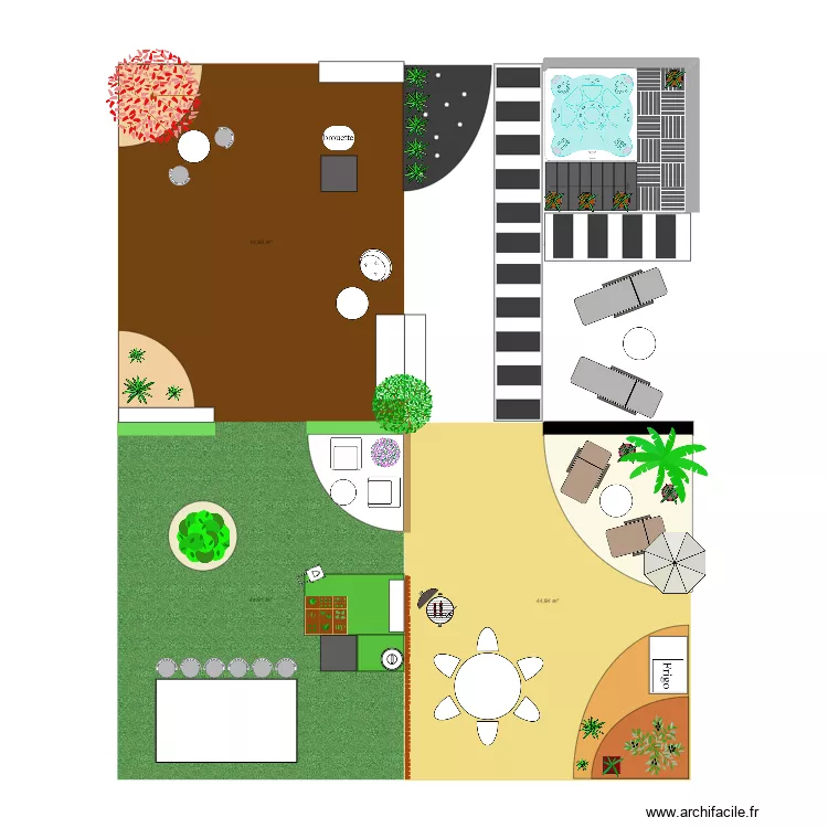 Ambiance jardin. Plan de 