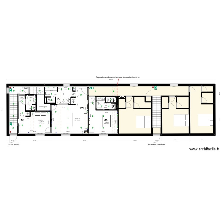 3 chambres Grand Caugy. Plan de 22 pièces et 159 m2