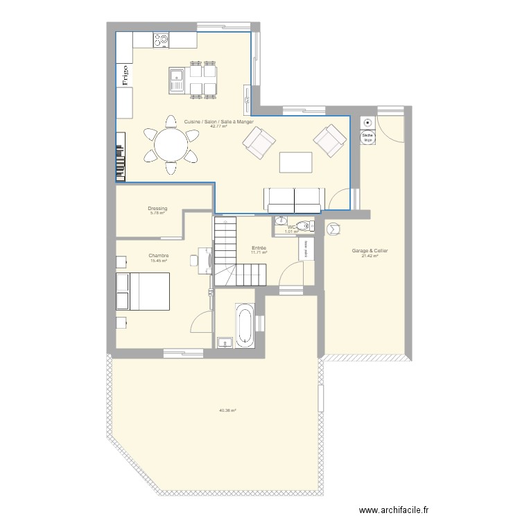 AGRANDISSEMENT. Plan de 0 pièce et 0 m2