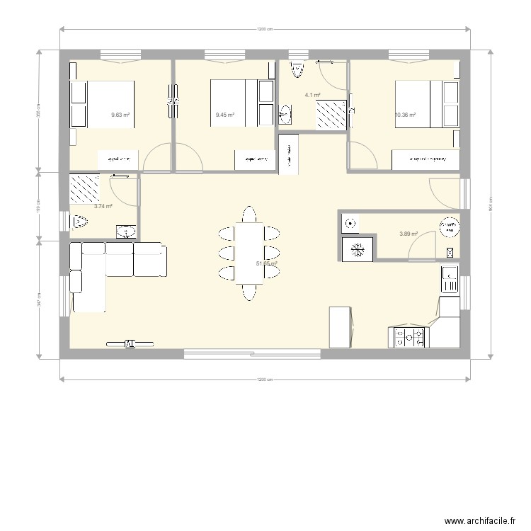 carrée. Plan de 0 pièce et 0 m2