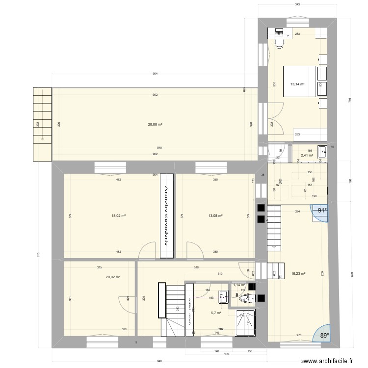 Projet_RDF_Etage_001. Plan de 0 pièce et 0 m2