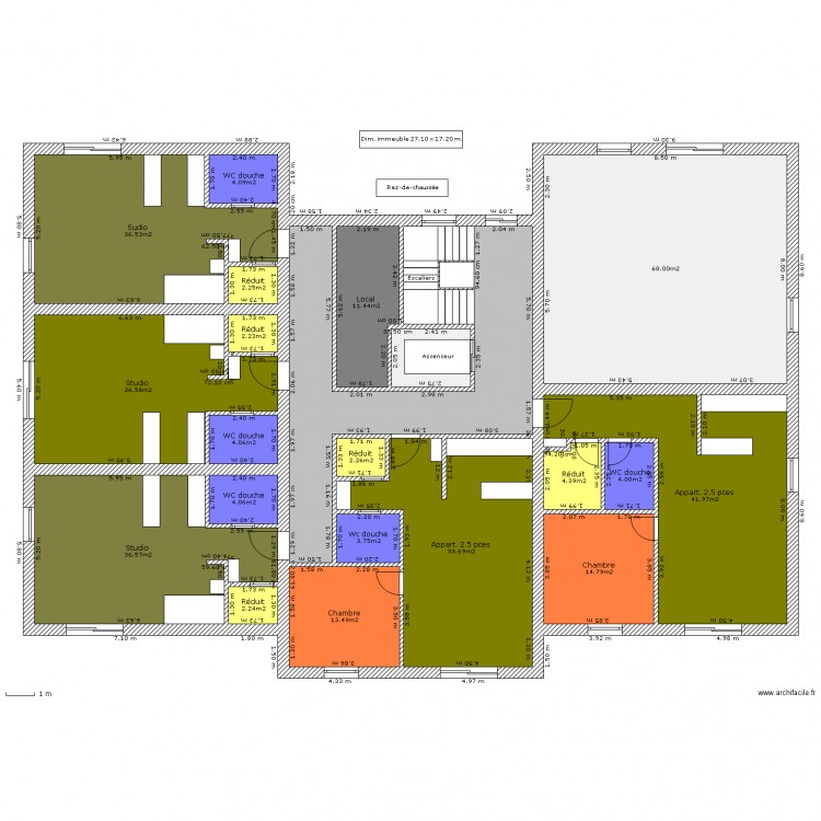 Projet Reconvilier - studio. Plan de 0 pièce et 0 m2