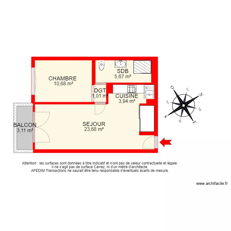 BI 13151 - Appartement . Plan de BI 13151 - Appartement . Plan de