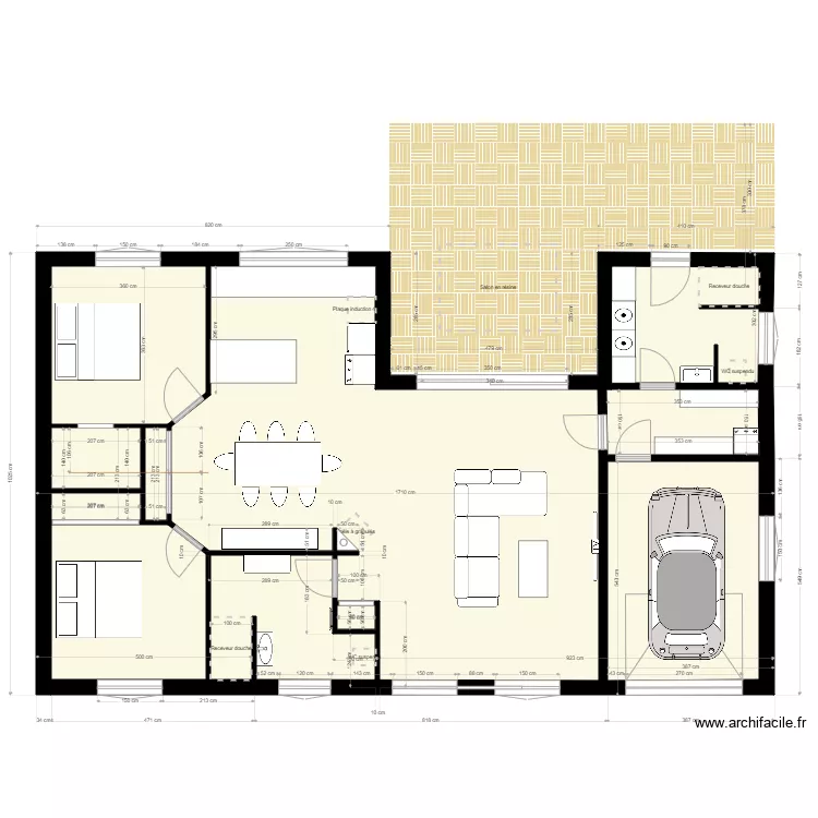 r&eacute;partition chambre. Plan de 