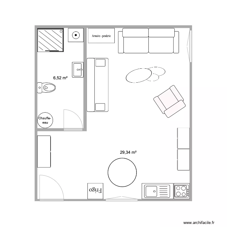 Studio 2. Plan de 