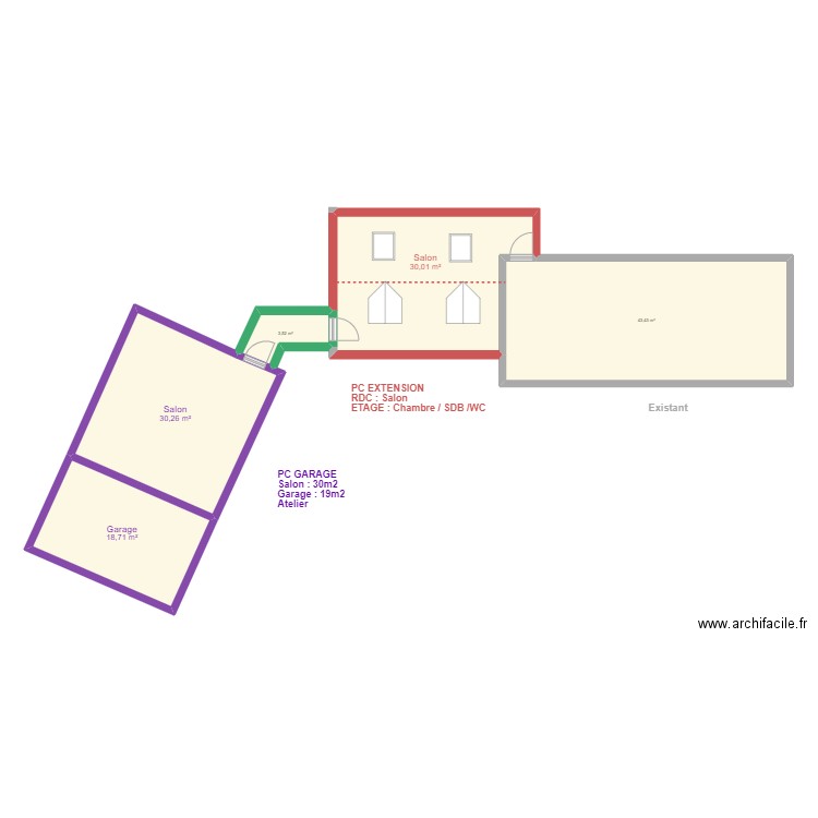 PLAN A DEUX OPTIONS. Plan de 0 pièce et 0 m2