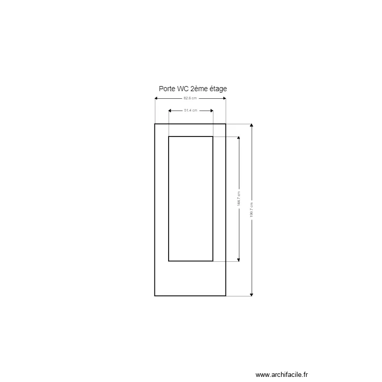Porte WC 2&egrave;me &eacute;tage. Plan de 