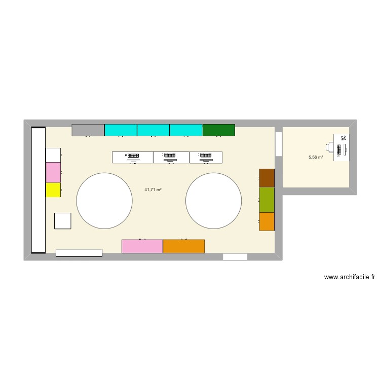 AVANT . Plan de 2 pièces et 47 m2