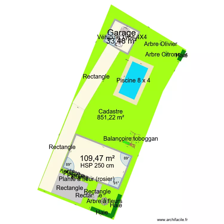 Piscine projet V2. Plan de 