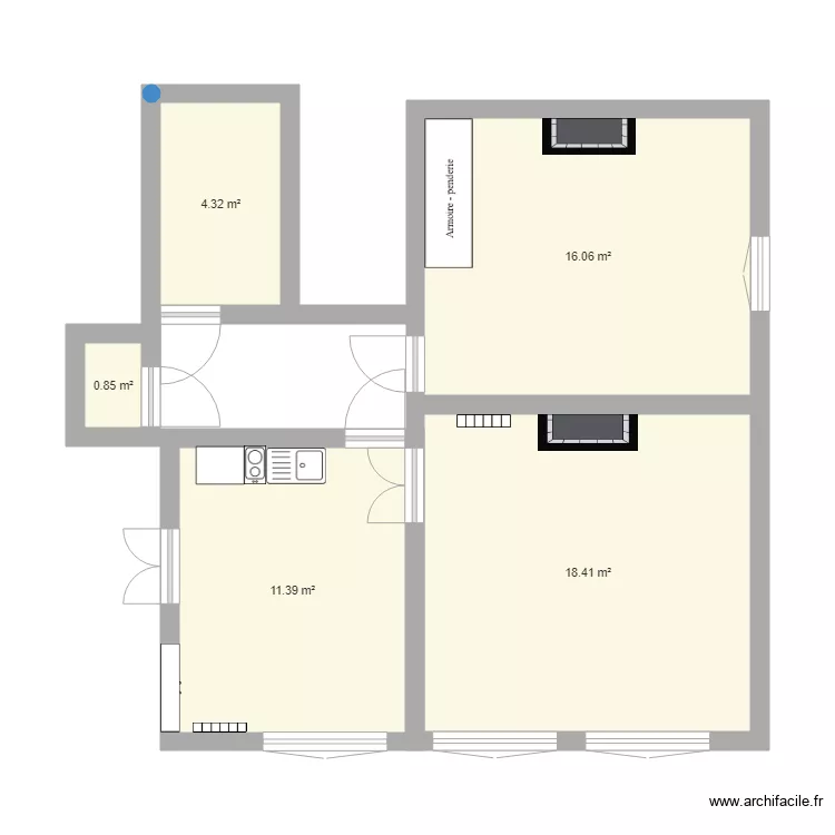 Appartement avec mesure. Plan de 