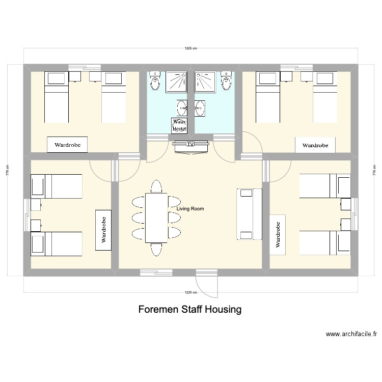 Staff housing. Plan de 0 pièce et 0 m2
