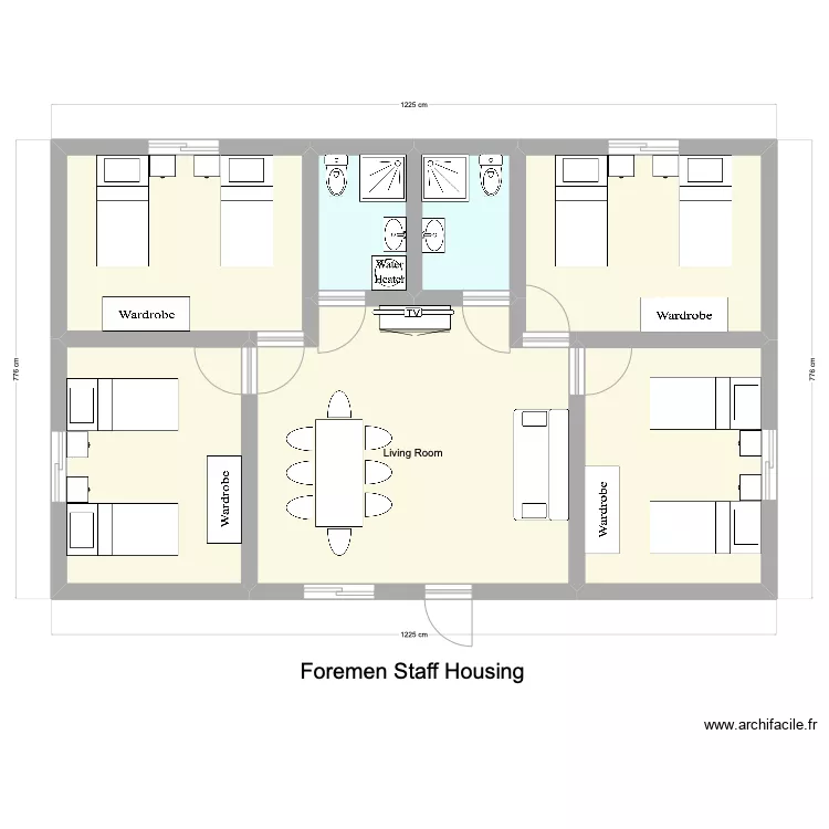 Staff housing. Plan de 