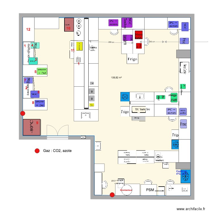 P2R biotechnologie V4bis partie culture et bioch. Plan de 1 pièce et 109 m2