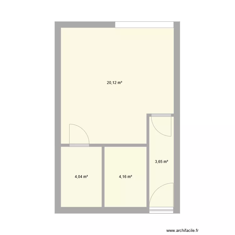 Logement T1 bis. Plan de 