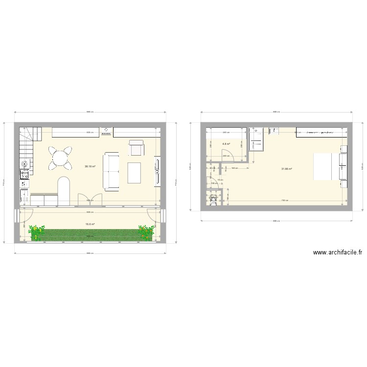 PLAN ETAGE PATRICK BIS. Plan de 5 pièces et 92 m2