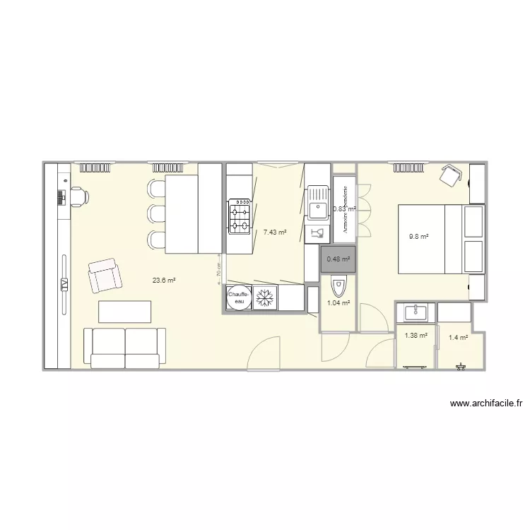 Appart Clotaire 2. Plan de 