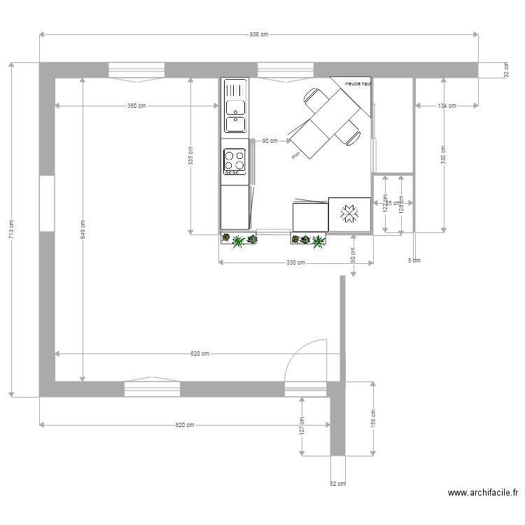 Aménagement cuisine V1. Plan de 0 pièce et 0 m2