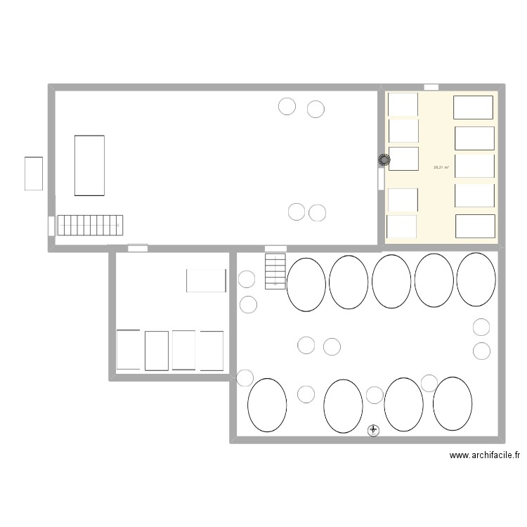 Dorsaz Gérard Fully. Plan de 1 pièce et 28 m2