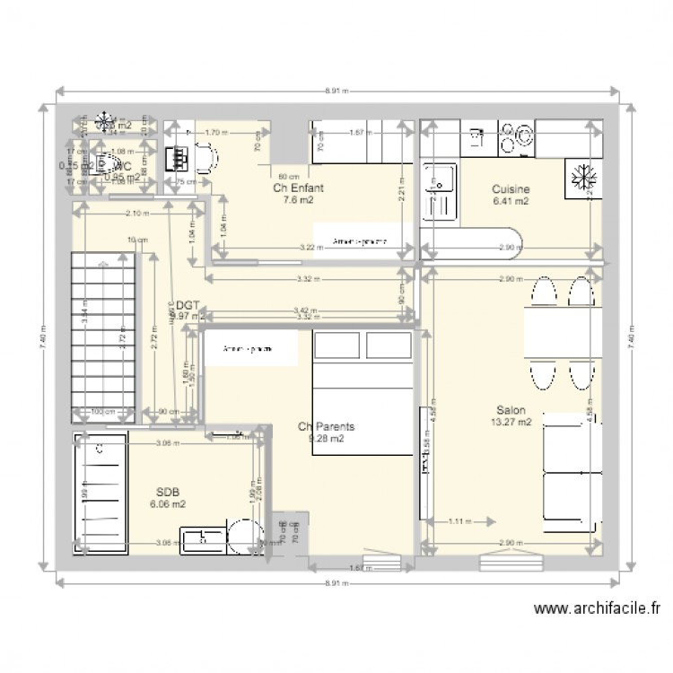 APPARTEMENT REVERCHON V3. Plan de 0 pièce et 0 m2