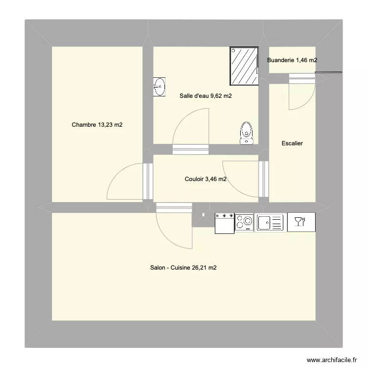 Appartement B. Plan de 