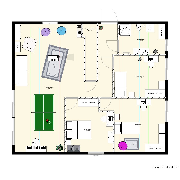 Plan étage maison. Plan de 0 pièce et 0 m2