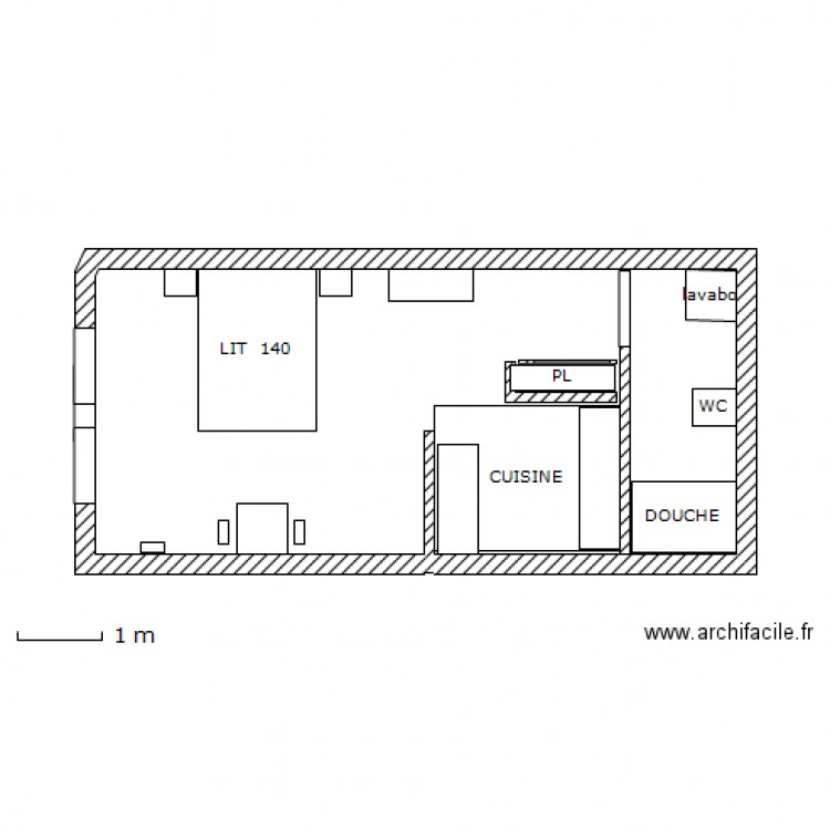 STUDIO TYPE A. Plan de 0 pièce et 0 m2