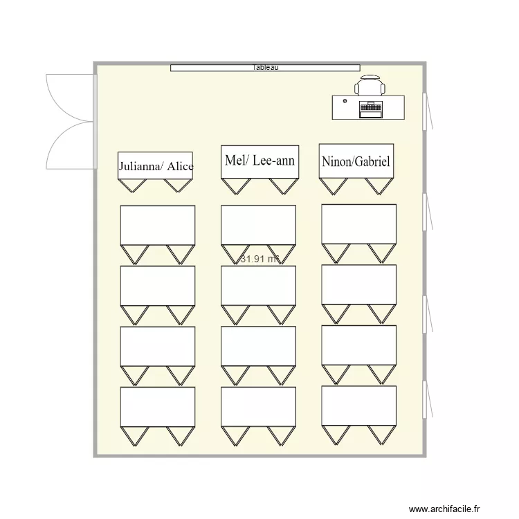 salle de classe 3C. Plan de 