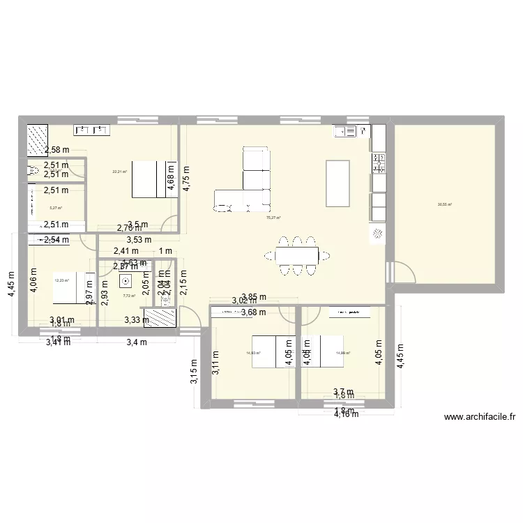 maison plein pied 4. Plan de 
