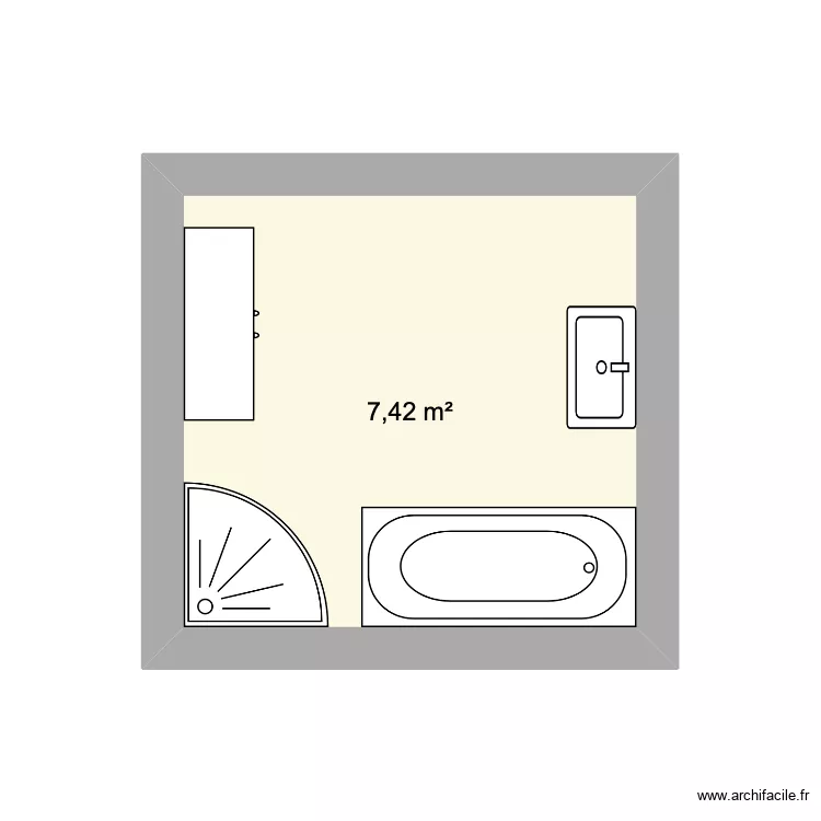 salle de bain avant . Plan de 