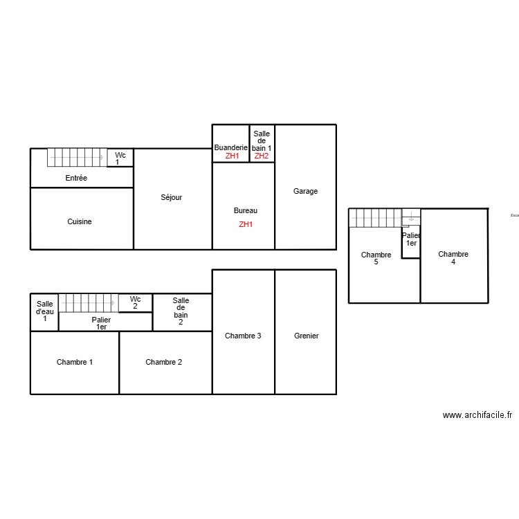 COMBRIT GRAPPIN. Plan de 10 pièces et 54 m2