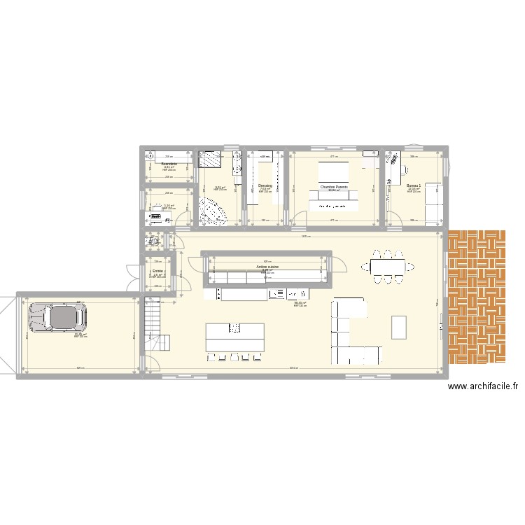 Idée. Plan de 11 pièces et 206 m2