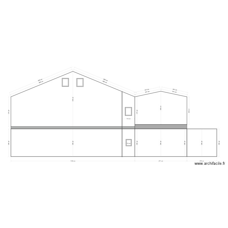 FACADE NORD - ACTUEL. Plan de 0 pièce et 0 m2