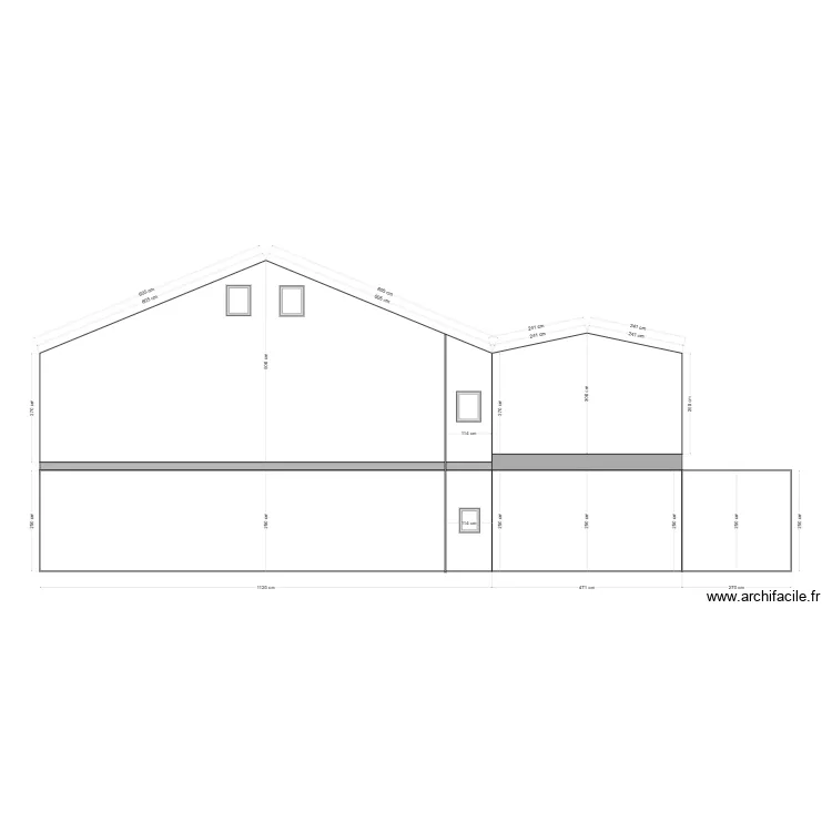 FACADE NORD - ACTUEL. Plan de 